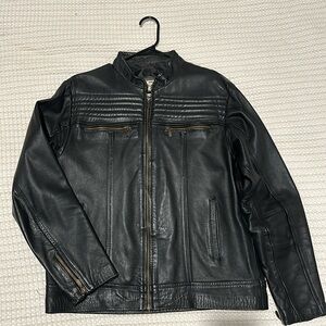Black Leather Jacket Size Mens Medium